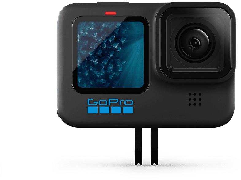 Cámara deportiva - GoPro Hero 11 Black, 5.3K, 24.7 MP, SuperFoto, HDR, HyperSmooth 5.0, Slo-Mo x8, Sumergible 10m, Negro