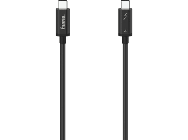Cable USB - Hama Thunderbolt 4 Slimline, Compatible con gafas Oculus, 2.5 mm, Negro