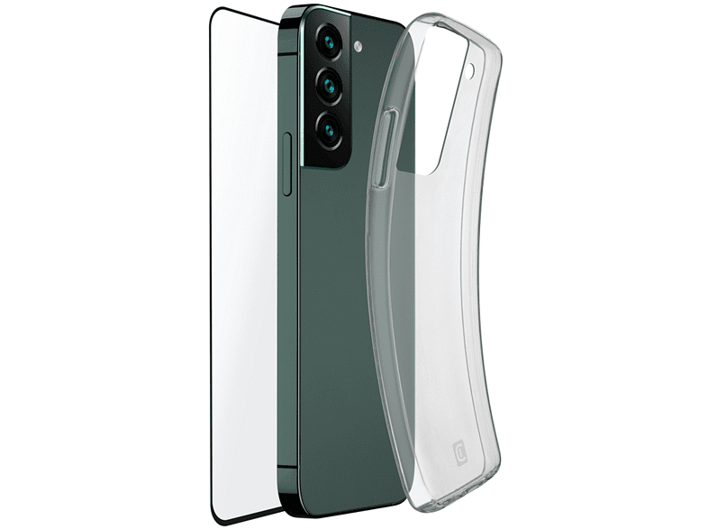 Funda + protector pantalla - Cellular Line PROTKITGALS22PLT, Para Samsung Galaxy S22 Plus, Goma, Transparente