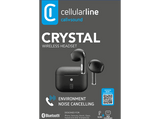 Auriculares True Wireless - CellularLine BTCRYSTALTWSK, Hasta 20 horas, Negro