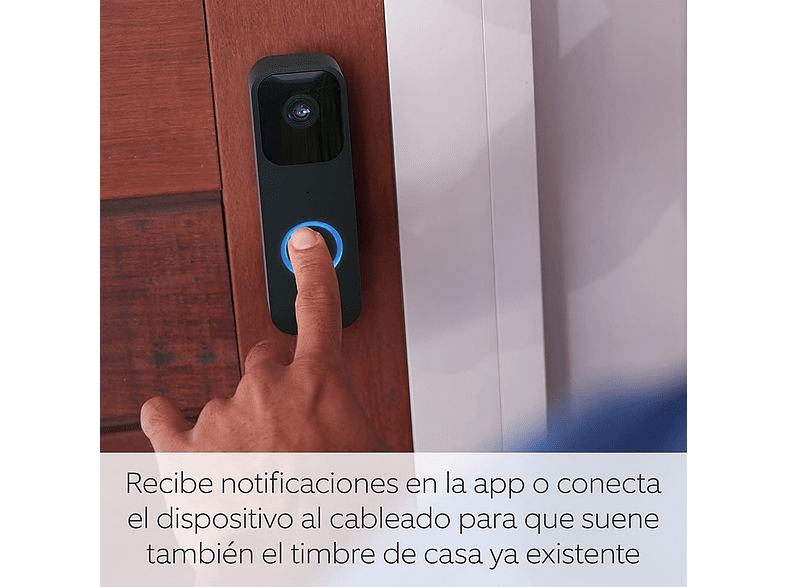 Videotimbre - Amazon Blink Video Doorbell, Inalámbrico, HD, Alexa integrada, Visión nocturna, Audio bidireccional, Negro