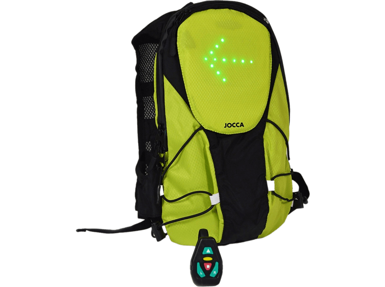 Mochila - Qualimax Para Patinete/ Moto, Capacidad 7 litros, Indicadores luminosos, Control remoto, Verde