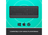 Teclado - Logitech Signature K650, Bluetooth, USB, Ergonómico, Teclado numérico, PC/Mac, Negro