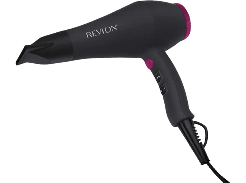 Secador - Revlon RVDR5251E, 2.000 W, 3 niveles, 2 velocidades, Ionizador, Motor AC, Aire frío, Negro
