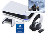 Consola - Sony PS5 Digital C, 825GB, 4K, Blanco + Auriculares gaming Pulse 3D + Juego God Of War: Ragnarok (código descarga) + Tarjeta 50€ PS Store