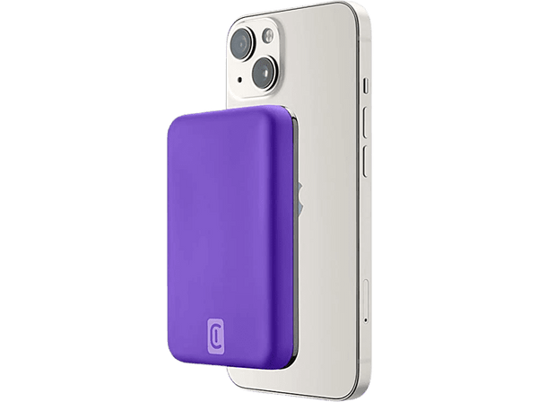 PowerBank - CellularLine MAG 5000, Para Apple, 18 W, MagSafe, USB - C, Morado