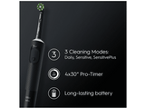 Cepillo eléctrico - Oral-B Vitality Pro, 3 modos de cepillado, 2 mangos, Negro y blanco, Diseñado Por Braun