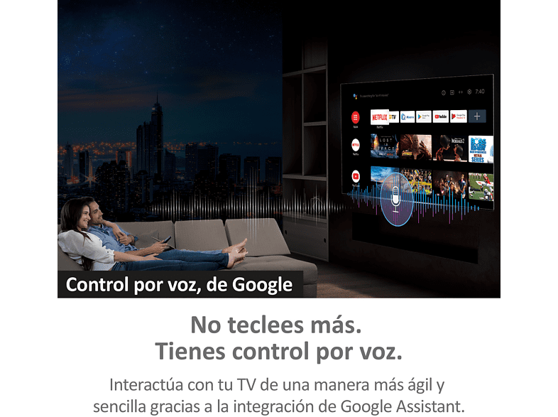 TV LED 55- Haier S8 Series H55S800UG, Smart TV (Android TV 11), UHD 4K, Dolby Atmos-Vision, Altavoces Frontales, Control por Voz, Dbx-tv®, Negro