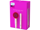 Secador - Philips BHP398/00, Set de secador y plancha, 1600 W, Accesorio ThermoProtect, Placas con queratina, Rosa