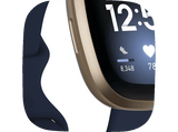 Smartwatch - Fitbit Versa 3, Azul, Funciones de salud avanzadas, GPS, Frecuencia cardiaca, + 6 días batería