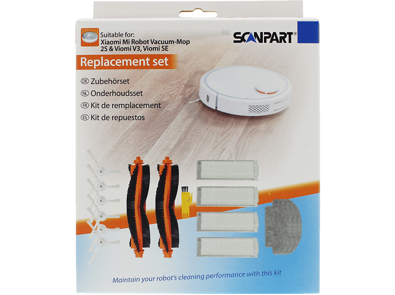 Accesorio robot aspirador - Scanpart Set recambios, Para Xiaomi Mi Robot Mop2S & Viomi V3, SE, Negro