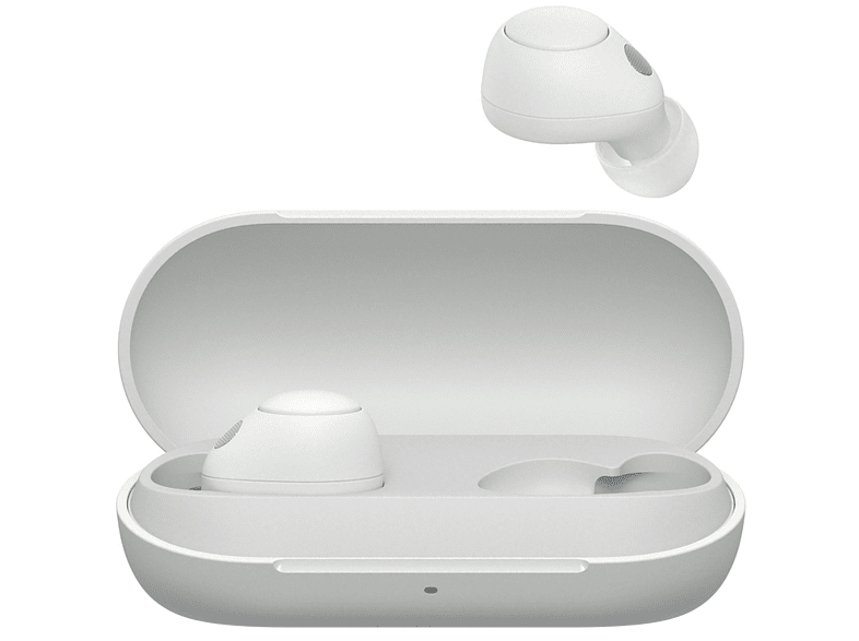 Auriculares True Wireless - Sony WFC700N, Cancelación de ruido (Noise cancelling), Estuche carga, Bluetooth, Google Assistant, Alexa, Siri, 20, Blanco