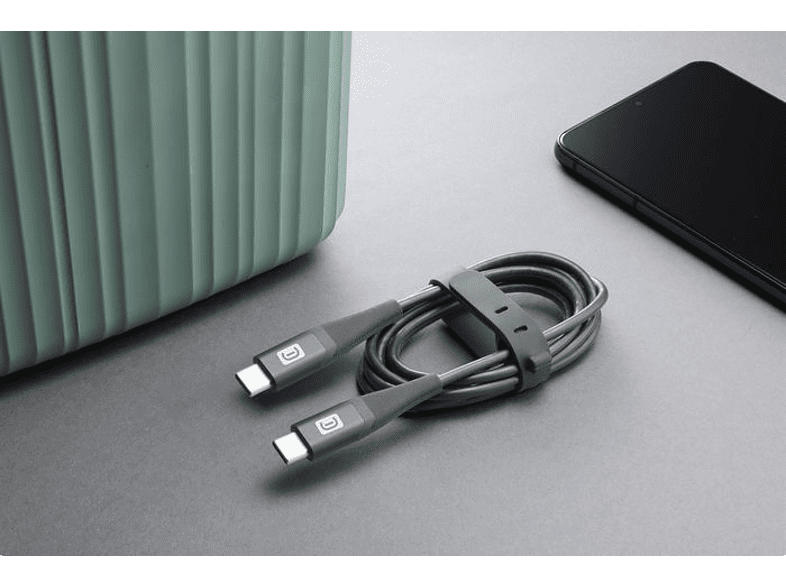 Cable USB - CellularLine Belt, Para Samsung, 120 cm, USB-C to USB-C, Negro