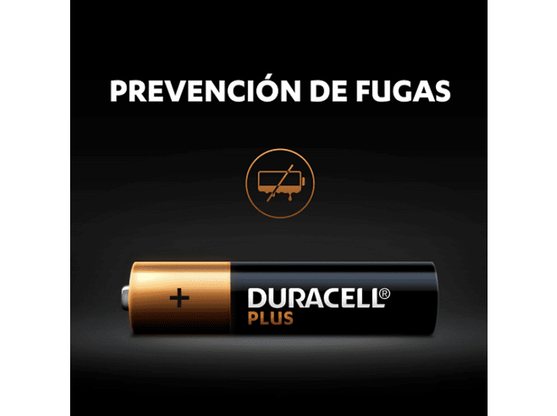 Pilas AAA - Duracell PLUS AAA LR03 / LR3, Pilas alcalinas, Pack 12 Uds, 1.5 V, MN2400, Universal, Negro