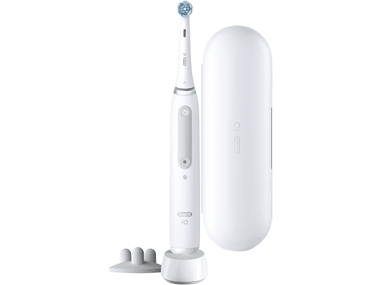Cepillo eléctrico - Oral-B iO 4S, Con 1 Cabezal Y 1 Estuche De Viaje, Diseñado Por Braun, Blanco