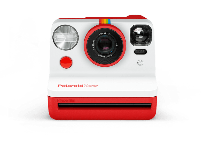 Cámara instantánea - Polaroid Now i-Type, Enfoque automático de 2 lentes, Disparador automático, Rojo