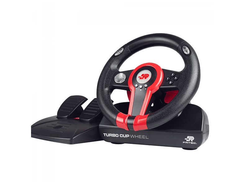 Volante - FR Tec Switch Turbo Cup Wheel, Base con Pedales, Para PC; Nintendo Switch™, Switch OLED™,  Negro y rojo