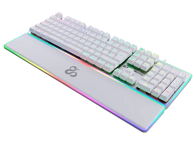 Teclado gaming - Newskill Gungnyr Pro, USB, Retroiluminación RGB, Blanco