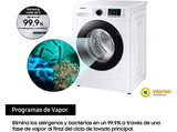 Lavadora carga frontal - Samsung BESPOKE WW11BGA046AE, 11 kg, 14 programas, 1400rpm, EcoBubble, Blanco