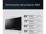 TV OLED 55 - Sony BRAVIA XR 55A80L, 4K HDR 120, HDMI 2.1 Perfecto PS5, Smart TV (Google TV), Alexa, Siri, Bluetooth, Chromecast, Eco, Diseño Elegante