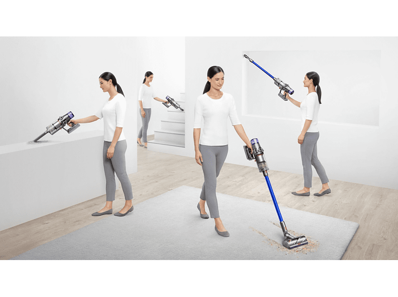 Aspirador escoba - Dyson v11 Absolute, Filtro permanente, Cepillos Intercambiables y Accesorios, 185 W, Autonomía 60 min, Azul