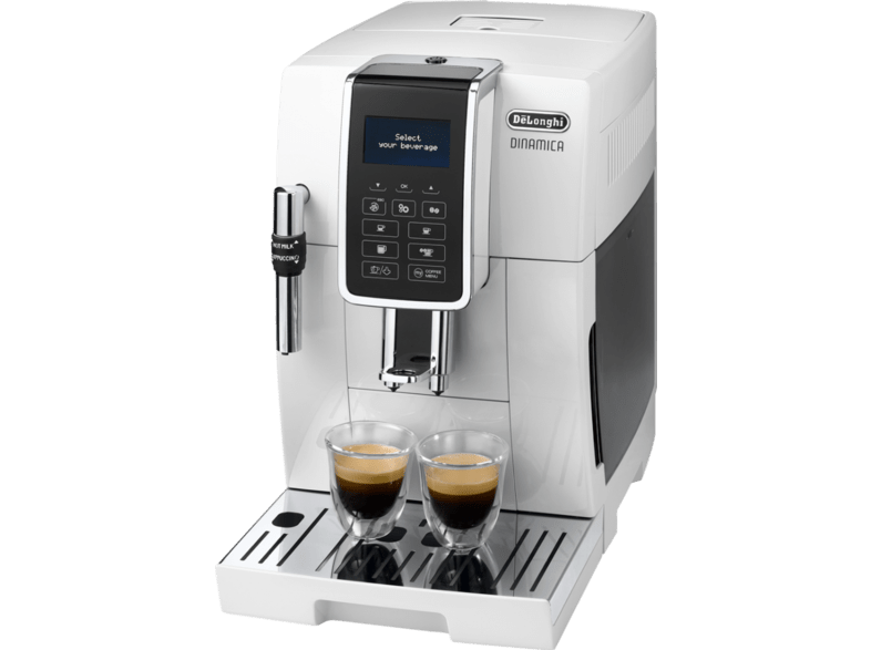 Cafetera superautomática - De Longhi Dinamica ECAM350.35.W, LCD Display, Blanco