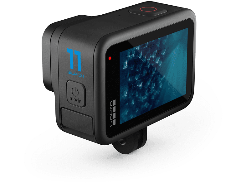 Cámara deportiva - GoPro Hero 11 Black, 5.3K, 24.7 MP, SuperFoto, HDR, HyperSmooth 5.0, Slo-Mo x8, Sumergible 10m, Negro