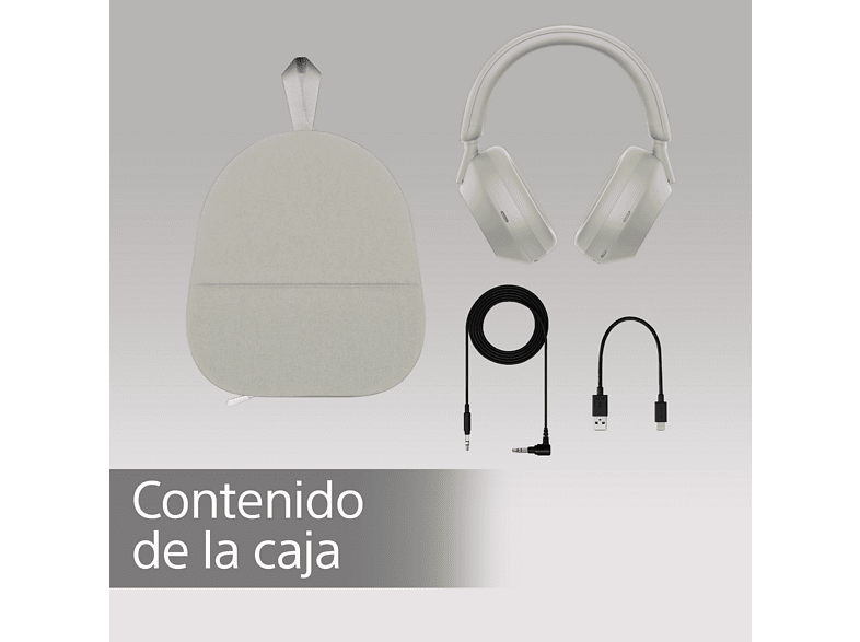 Auriculares inalámbricos - Sony WH-1000XM5S, Noise Cancelling, 30 h, Alexa y Google Assistant, Micro, Plata