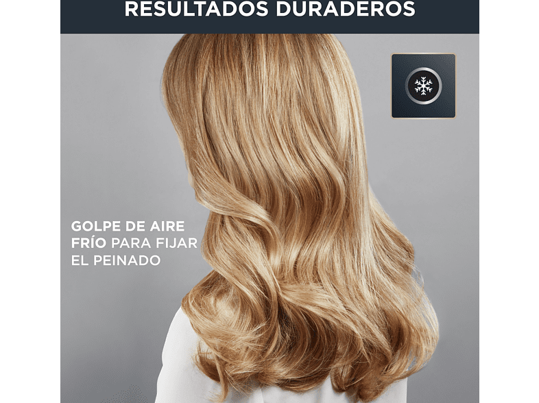 Secador - Rowenta Pro Expert CV8840F0, 2200 W, Motor AC, Tecnología iónica, 3 temperaturas, 2 velocidades, Negro y cobre