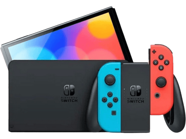 Pack Consola - Nintendo Switch OLED, 7", Joy-Con, 64 GB, Azul y Rojo Neón + Just Dance 2025 (Código de descarga)
