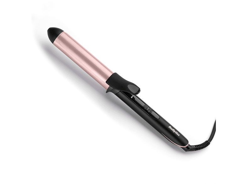 Rizador - Babyliss Rose Quartz, 38 mm, 6 temperaturas, Hasta 210 ºC, Cerámica de cuarzo, Rosa