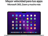 Apple MacBook Air (2022), 13,6 Retina, Chip M2 de Apple, GPU 8 Núcleos, 8 GB, 256 GB SSD, macOS, Teclado Magic Keyboard Touch ID, Plata