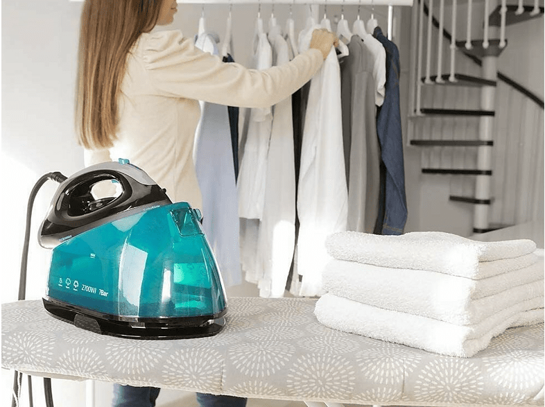Centro de planchado - Cecotec Fast&Furious 8020 Force, 2700 W, 7 bar, 380 g/min, Sistema Cyclo Clean, Negro
