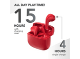 Auriculares True Wireless - Music Sound BTMSTWSSWAGUR, De cápsula, Bluetooth,  Autonomía de hasta 20 h, Rojo