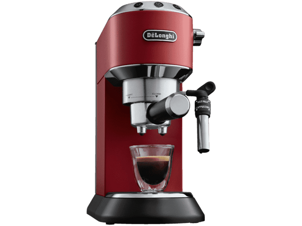 Cafetera express - De Longhi EC Dedica 685.R, Bomba de presión Thermoblock, 1350 W, Rojo