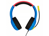 Auriculares gaming - PDP Airlite Level 40 Mario Nintendo Switch, Con cable, Micrófono, Azul/Rojo
