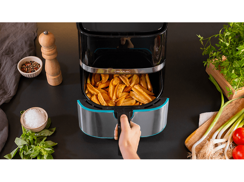 Freidora de aire - Cecotec Cecofry Full Inox 5500 Pro, 1700 W, 8 Modos, 5.5 l, Plata