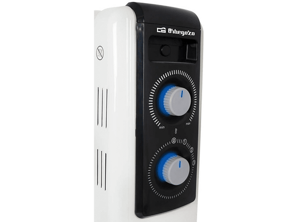 Radiador de aceite - Orbegozo RF 2500, Termostato, Sistema seguridad, 2500 W, LED, Blanco