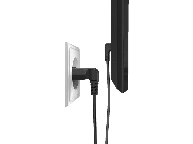 Cable alimentación europeo - Hama 00223282, Enchufe de 2 clavijas, Conector CA C7, 1,5m, Protección contra dobleces, Universal, Negro