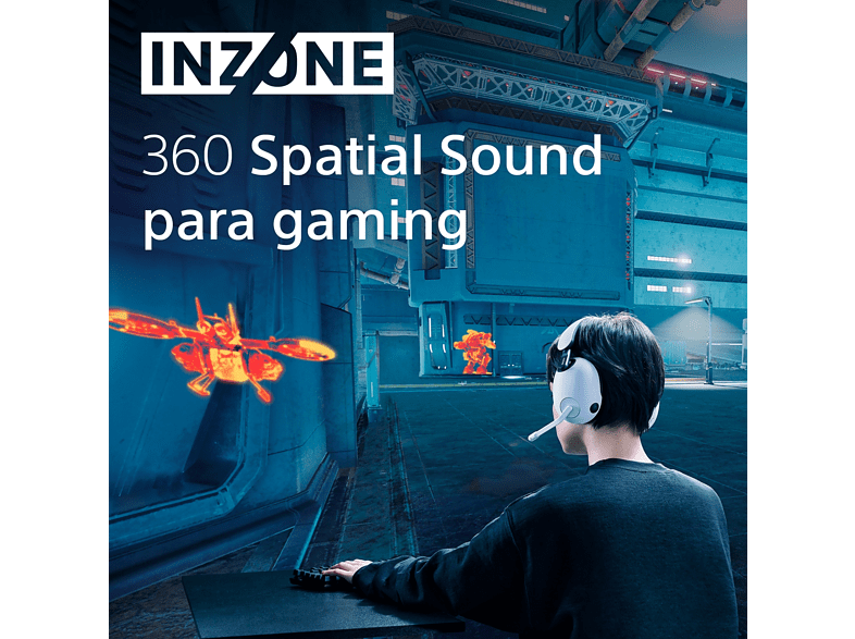 Auriculares gaming - Sony INZONE H7 + Tarjeta PlayStation 20€, Inalámbricos, 2.4 GHz, Sonido espacial 360, 40 horas, Micrófono alta calidad, PC / PS5