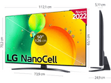 TV LED 50 - LG 50NANO766QA, UHD 4K, Procesador α5 Gen5 AI Processor 4K, Smart TV, DVB-T2 (H.265), Azul Oscuro