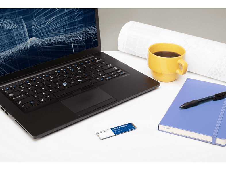 Disco duro SSD interno 2 TB - Western Digital  WD Blue SN570 NVMe SSD, Lectura 3500 MB/s, M.2 2280, Azul