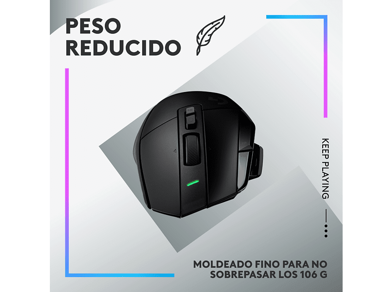 Ratón gaming - Logitech G G502 X Plus, Inalámbrico, Lightforce, Lightspeed, RGB Lightsync, 25.600 ppp, Negro