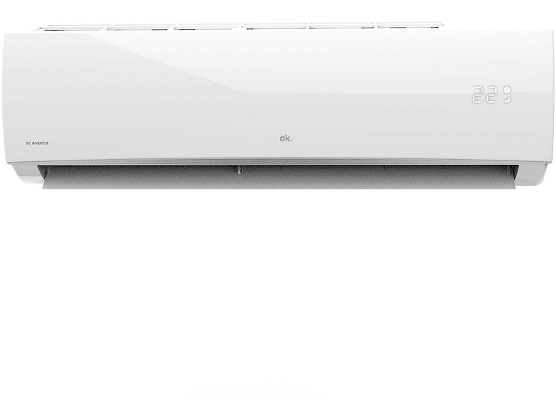Aire acondicionado - OK OAC 24MOS22 SET ES, Split 1x1, 6000 fg/h, Función inverter, Control remoto, Blanco