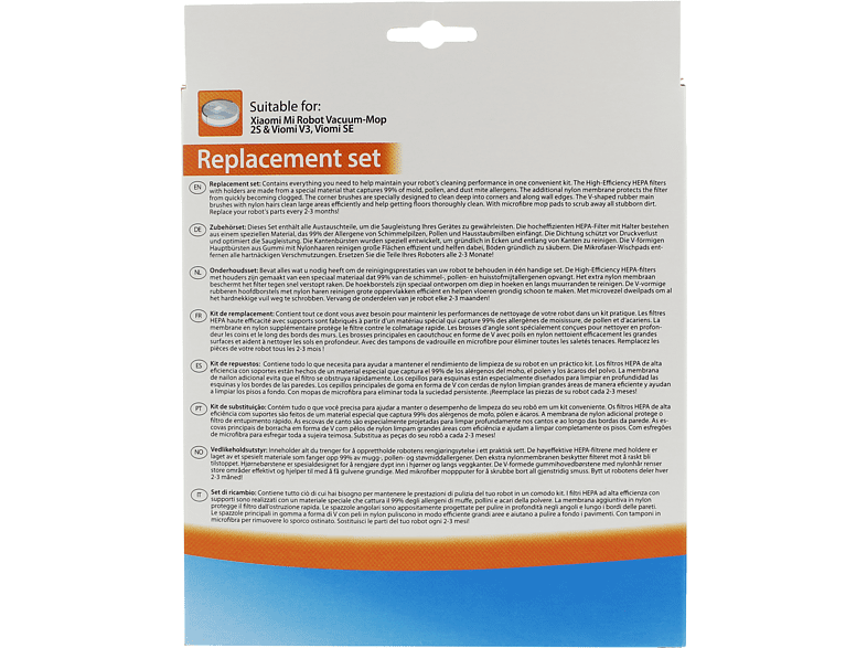 Accesorio robot aspirador - Scanpart Set recambios, Para Xiaomi Mi Robot Mop2S & Viomi V3, SE, Negro
