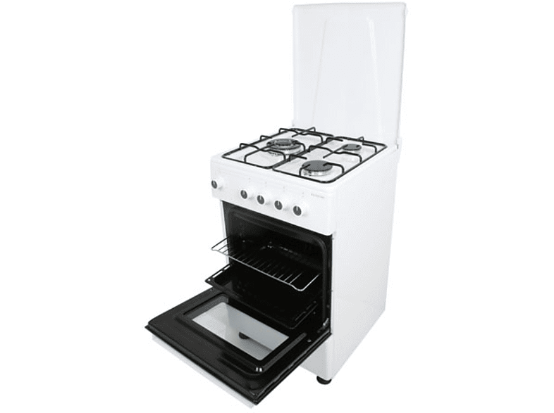 Cocina - Infiniton CC53GBL, 3 zonas, Horno 52 l, Gas butano (+Adaptador a gas natural), A, Blanco