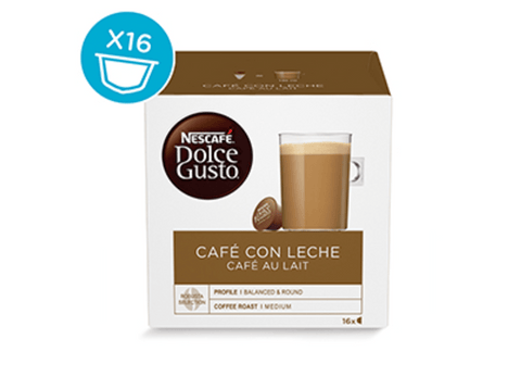 Cápsulas monodosis - Dolce Gusto Café con leche,Pack de 16 cápsulas para 16 tazas