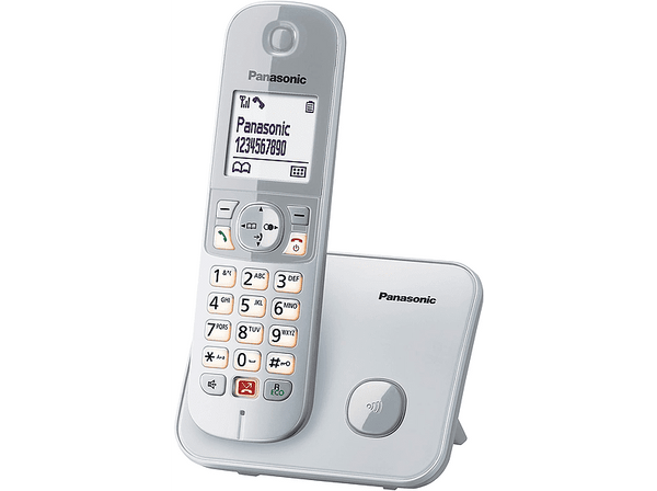 Teléfono - Panasonic KX-TG6851SP, Inalámbrico, Identificación de llamadas, No molestar, Plata + Base