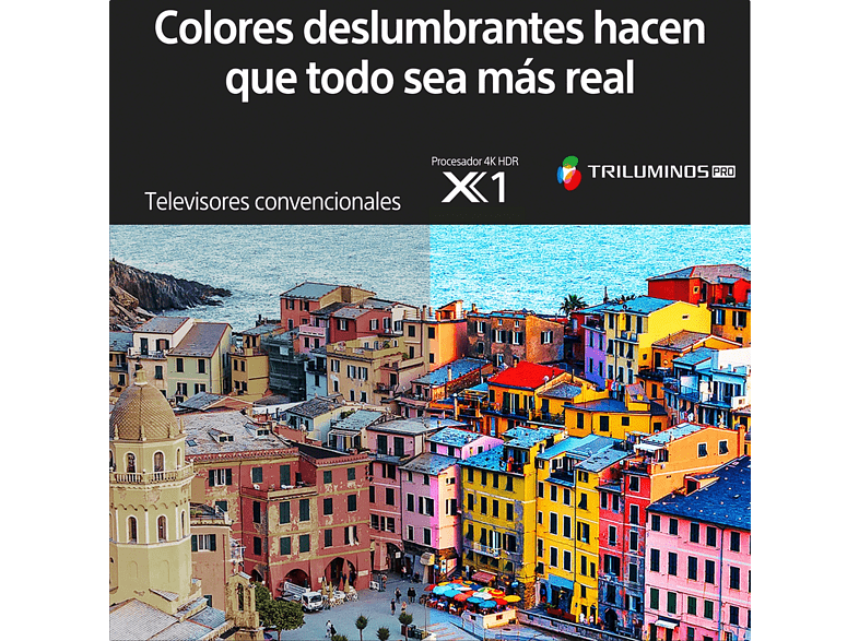 TV LED 50 - Sony 50X81K, 4K HDR, Smart TV (Google TV), Procesador X1, Dolby Vision, Dolby Atmos, Asistentes de voz (Assistente de Google, Alexa)