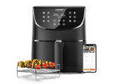 Freidora sin aceite - Cosori CP158 Smart Chef Edition, Capacidad 5.5l, Potencia 1700 W, Temperatura máxima 205ºC, Negro